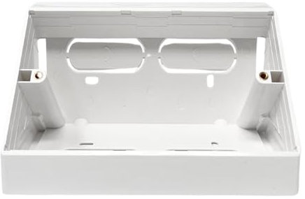 Evoges 45 Degree Angled Surface Mount Pattress Electrical Back Box, White, for Work Bench (2 Gang Double)
