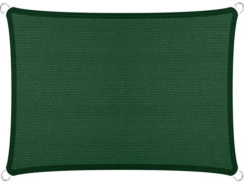 Toldo Vela de Sombra Permeabl 100 x 700 cm, Transpirable, Prueba de Viento, Permeable Al Agua, Toldos Exterior Terraza Solar Sombra Paño, para Jardín Balcón Exterior, Verde Oscuro