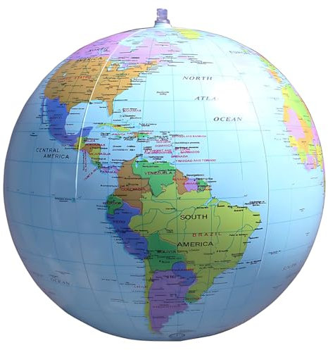 LAKJUOZ 1 Stück 16 Zoll Erde Globus Aufblasbar Globus Weltkugel Aufblasbar Geographie Weltkarte Wasserball Aufblasbar Für Garten Strand Pool Wissenschaft Geographie Bildung