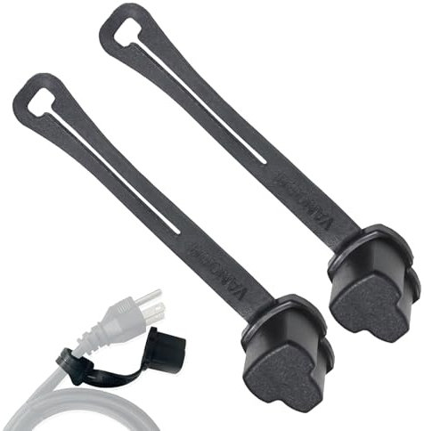 Cache-prise extérieur à 3 broches | Cache-prise extérieur | Cache-prise pour rallonge électrique | 2 capuchons de sécurité résistants aux intempéries pour cordons de chauffe-moteur
