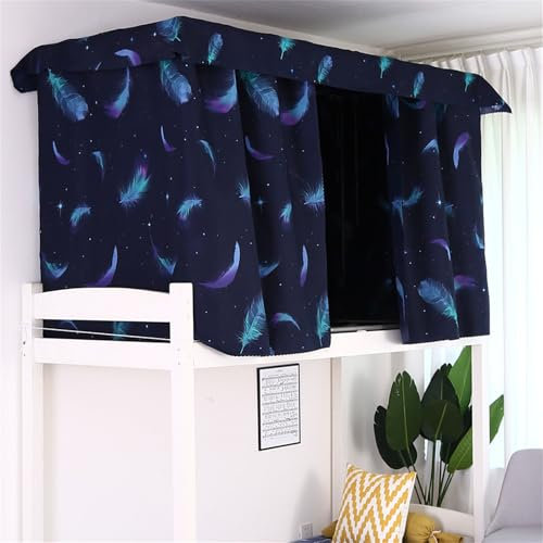 FANSU Etagenbett Vorhang, Bettvorhang Hochbett Etagenbett Blackout Staubdicht Privatsphäre Bett Vorhang Vorhänge Moskitonetz für Schlafzimmer Kinderzimmer (Blau Feder A,1.5x2m)