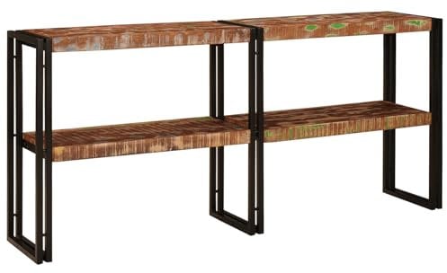 vidaXL Table Console Multicolore Bois de récupération Massif, Table de Couloir, rectangulaire, Meuble Console Robuste, Rangement Rustique, Accent d'intérieur pour l'entrée.