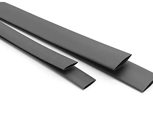 Manguito termorretráctil for Cable de Alambre, Color Negro, de 1 m, con Aislamiento, Protector de Conector de Cable