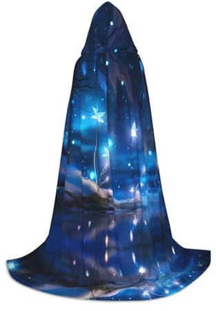 PHAYAH Robe à capuche motif plantes magiques pour Halloween, sorcière, sorcellerie, cape de Noël, cosplay, bal masqué, fête, cadeau, taille S