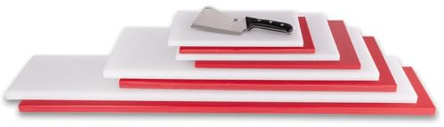 Beeketal Profi Schneidebrett Kunststoff (LDPE), Rutschfest & Messerschonend, Robustes Gastro Küchenbrett, Lebensmittelecht, Verschiedene Größen & Farben (Rot/Weiß) (Weiß, 100x40)