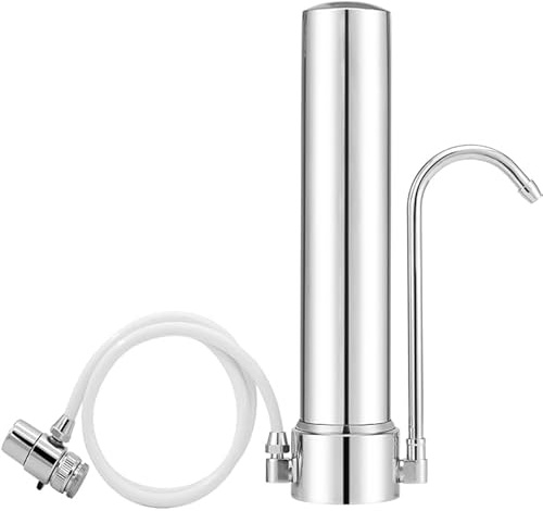 TINMAGI Filtro per acqua da rubinetto e da banco, filtro domestico, Facile Installazione, purificatore d'acqua, acciaio inossidabile 304 per uso alimentare