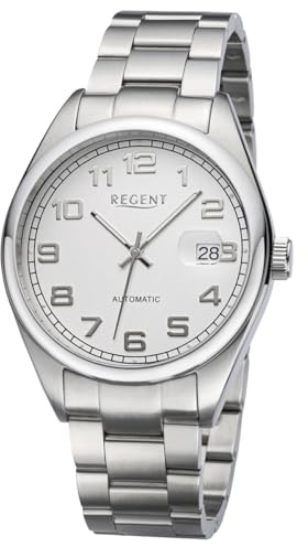 REGENT Automatik Herrenuhr, Edelstahl, Zifferblatt grau, 10 Bar, ⌀41mm F-1643