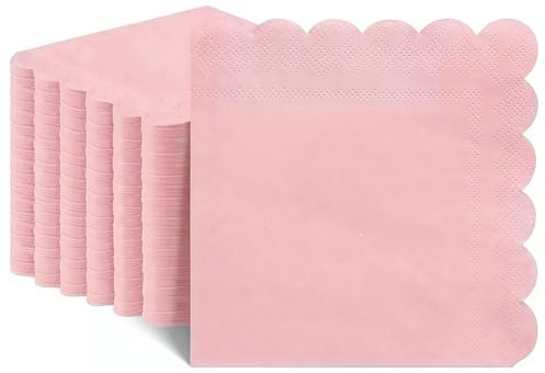 Bangbobi Serviettes Roses, Serviettes Roses, Serviettes Fuchsia, Serviettes Vieux Rose, Serviettes Pastel, Serviettes Rose-Orange, Serviettes d'anniversaire pour Femme - 100 Serviettes en Papier