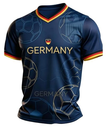Deutschland T-Shirt Herren Retro Fußball Trikot Wm 2026 Fußballfans Tee Top Kurzarm Deutschland T Shirt Deutsche Flagge Freizeitshirt Klassische Sommer Germany Tshirt