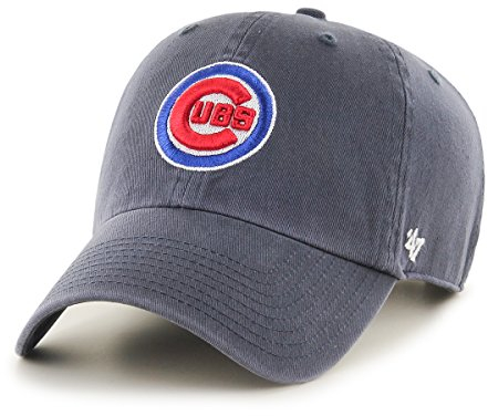 47 Brand CleanUp Chicago Cubs Cap MLB Basecap Baseballcap Baseballkappe Kappe Strapback Metallschnalle, grau, one size fits most