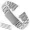 Luoem Uhrenarmband aus Edelstahl, 20 mm, mit gebogenem Ende, inklusive Pins und Federn