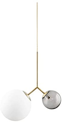 Lampe, Twice, Grau, l: 70 cm, E14, Max 40 W pro Steckdose, 3,0 m Kabel, handgemachte Glaskugel