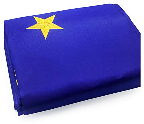 VSVO Alaska Staatsflagge, 90 x 152 cm, bestickt, strapazierfähig, Nylon, Stadtflaggen für den Innen- und Außenbereich, genähte Streifen, Messingösen, US-AK-Flagge