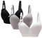 Oliked Still-BH für Frauen, Soft Cup, 3-4 Stück, 3 Stück (Schwarz + Weiß + Grau), M