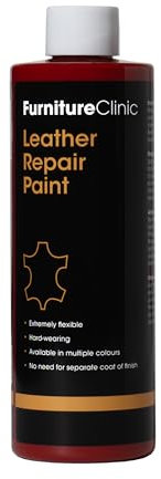 Furniture Clinic Leather Repair Paint & Dye | Self Seal Colourant for Quick and Easy Leather Repair | Suitable for Leather Sofas, Leather Car Seat, Shoes, Handbag, and More - Red, 1L