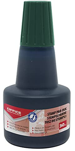 OFFICE PRODUCTS Stempelfarbe zum Nachfüllen für Stempelkissen/ 30 ml/Farbe: Grün/Universale Stempeltinte/ 1 Stück