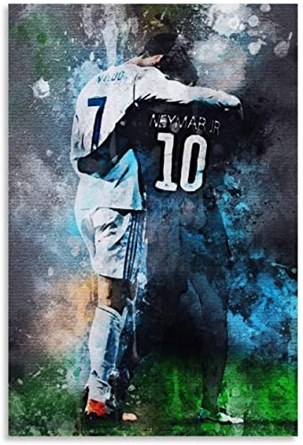 1000 Teile Puzzle Ronaldo und Neymar-Plakat Holz Puzzle Erwachsene Stress Freisetzung Spiel 1000 Piece 29.5x19.6inch(75x50cm) Kein Rahmen