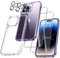 UniqueMe für iPhone 14 Pro Hülle, 5-in-1-Set Handyhülle für iPhone 14 Pro Case Rundumschutz Schutzhülle Cover, 1 Handyhülle & 2 Schutzfolie & 2 Kameraschutz - Transparent