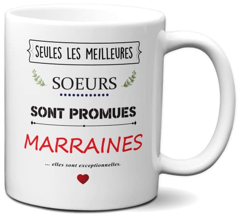L'Esprit Des Anges Tasse Mug Soeurs Exceptionnelles Marraines - Annonce Grossesse Marraine Naissance Enfant -Idée Cadeau