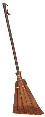Housoutil Asian Straw Brooms Thai Natural Grass Broom Whisk Broom Sweeping Cleaning Broom Broomstick for Courtyard Garage Kitchen Office Floor Dust