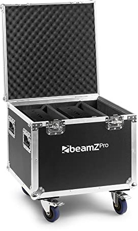 BeamZ Pro FLC5402, Flightcase, Universal Koffer, Aufbewahrung von Sensiblen Gegenständen, passend für 2 x BeamZ Pro StarColor540, Transportcase mit Rollen, Schwarz