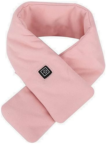 Heated Scarf,Unisex USB Heating Scarf,Winter Electric Heated Neck Scarf,Soft Heated Scarf with 3 Heating Levels,Heated Neck Wrap for Men Women,Fast Heating up USB Heating Scarf for Outdoor (Pink)