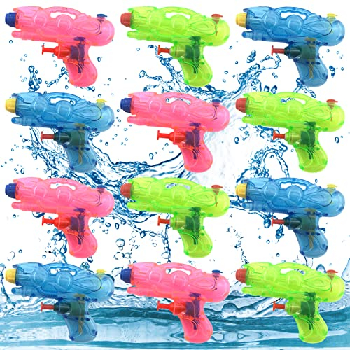 Lets Joy Pistole ad Acqua per Bambini, 12 Pezzi Mini Pistola ad Acqua, Pistole ad Acqua Giocattolo,Pistole ad Acqua Piccola, Giocattoli per Regali di Feste di Compleanno di Ragazzi e Ragazze