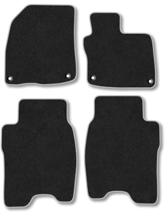 Fits Honda Civic (2008-2011) Carpet Car Mats | Grey Edge Trim Tailored Fit Floor Mats Full Coverage Protection Accessories Easy Clean Anti Slip Made in the UK