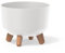 Gardening Naturally Indoor Plant Pot Zinnia Stylish and Durable Planter for Houseplants (Round Pot 24cm - White)