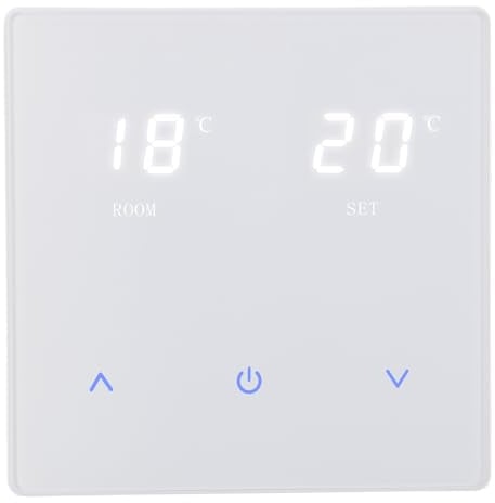 Wengart Termostato per riscaldamento WG818, AC230V 10A, adatto per il riscaldamento radiante dell'acqua, con interruttore senza potenziale, adatto per scatola di installazione 86 * 86mm