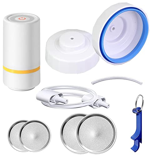 Vacuum Sealer for Jars, 5.51inch Handheld Electric Jar Seal Pump Kit for Canning, Lightweight Mason Jar Sealer Vacuum Kit Food Vacuum Saver Machine, Vacuum Seal Containers for Regular Food Containers