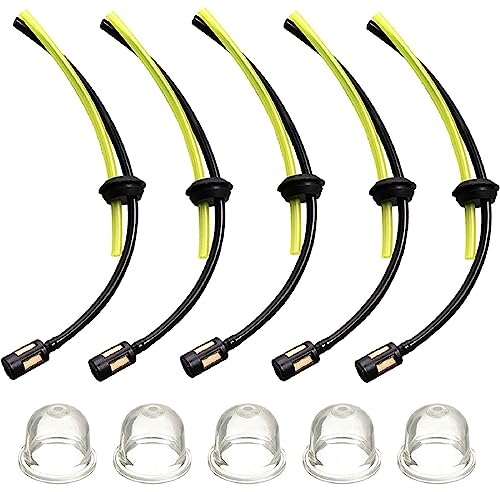 Filtro Gasolina Desbrozadora,Tubo de Manguera de Combustible,Manguera Gasolina Universal 5PC Filtro de Combustible Repuestos con Carburador Cebador Bomba para Desbrozadora Cortadoras Cortacésped