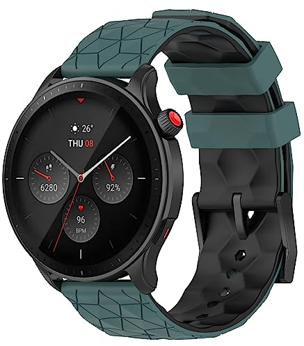 CZhkg 22mm Armband für Suunto 5 Peak/Vertical Strap, Silikon Armband Uhrenarmbänder Bracelet Ersatzband Silikonband Uhrenarmband für Suunto 9 Peak/Suunto 9 Peak Pro/Garmin Venu 2 (Grün Schwarz)