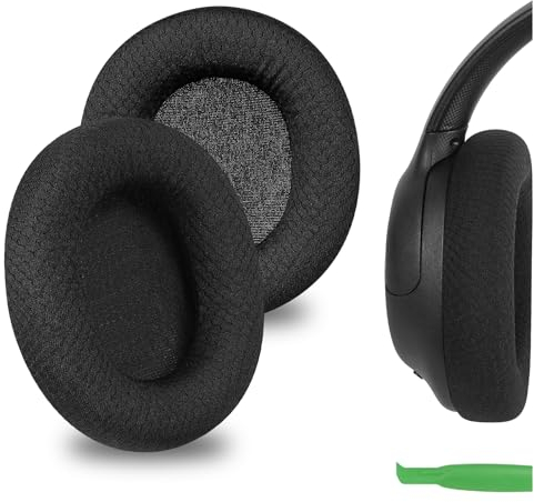 Geekria Comfort Mesh Fabric Replacement Ear Pads Compatible with Sony WH-CH700N, WH-CH710N, WH-CH720N Headphones, Repair Parts (Black)