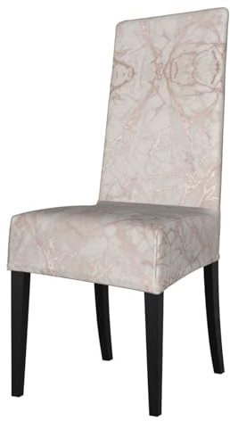 ESASAM Rose Gold Marble Printed Dining Chair Protective Cover, Machine Washable, Suitable For Universal Armless Chairs