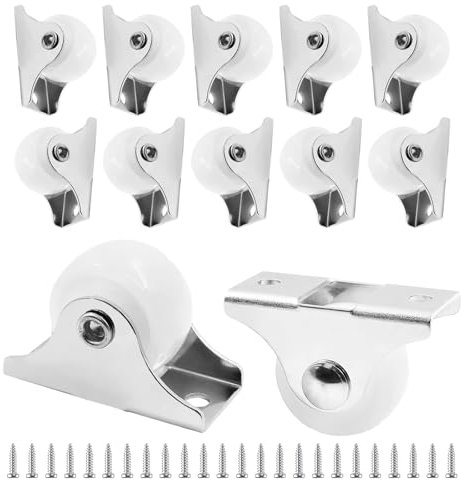 12PCS Small Wheels for Furniture, Small Castor Wheels Low Profile, Castors for Furniture, Castor Wheels Fixed Heavy Duty, Silent Castor Wheels for Furniture, Small Appliances, Drawer, Carts, Luggage