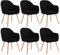 WOLTU Esszimmerstühle 6er Set, Stuhl Esszimmer Esstisch, Küchenstuhl Armlehnstuhl Polsterstuhl, Sessel Wohnzimmer Modern, mit Armlehnen, aus Cord, Massivholzbeine, Schwarz, EZS26sz-6