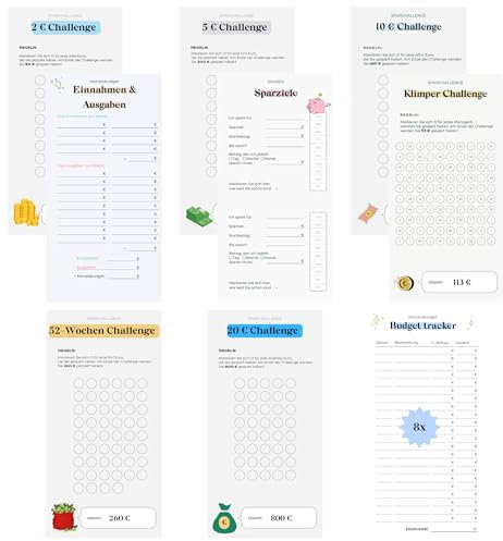 MOSMO 16 Sheets Budget Planer Deutsch A6 – Nachfüllpapier für Budget Planner Zubehör, Finanzplaner und Notizbücher, ideal für Finanzen, Kostentracker und effiziente Budgetverwaltung