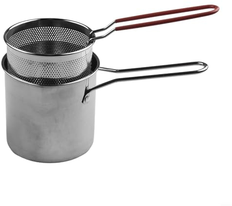 Oniissy Olla de acero inoxidable, mini freidora profunda, olla multiusos con asas, olla pequeña de acero inoxidable (1 unidad), 407774JMV68Z5R2JJQ631