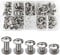 SHSMPXOY 100 Set Rivetti a Vite, Rivetti Chicago,M5*4/6/8/10/12mm Viti Chicago Screws Chicago Book Viti Chicago di ricambio in Metallo per Borse, Libri, Collari, Zaini, Guinzagli (Argento)