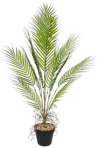 AIVORIUY Plantas Artificiales con Maceta Palmera Grande Árbol Artificial Plástico de Interior y Exterior Decoración para del Hogar, Oficina, Casa, Balcón, Dormitorio Baño (95cm Palma Alta Grande)