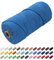 Uiopa Makramee Garn 4mm x 100m, Baumwollkordel Farbig Baumwollgarn Geflochten Baumwollseil, Natürliche Baumwollschnur für Wandbehang, Vorhang, Traumfänger, Hängepflanze, Deko (Blauer See)