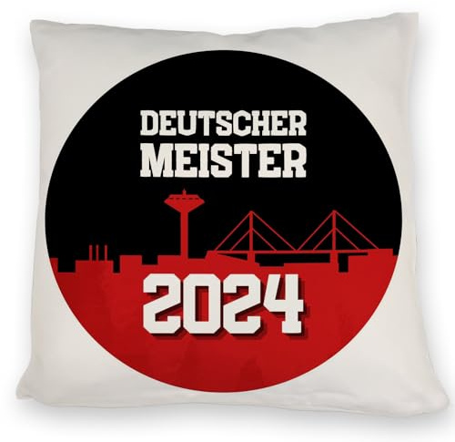 speecheese Kissen mit Spruch Deutscher Meister 2024 für Leverkusen-Fan | Fußball Liga Triumph NRW Rhein Meisterschale Ehre