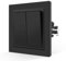 CNBINGO Interruptor de luz Rocker con garras – Moderno interruptor de pared empotrado – Interruptor basculante doble con placa mate respetuosa con la piel – 2 vías de 1 vía, color negro
