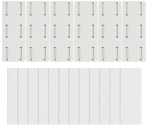 Nivofu 6PCS Fixateur de Prise de Bureau, Fixateur de Bande d'alimentation, Support de Multiprise, Détachable Fixateur de Prise, Support Mural sans Poinçon pour Maison, Bureau, Cuisine, Routeur, Blanc