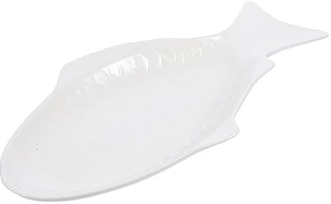 Alipis Plato De Pescado De Cerámica Decoración De La Mesa De Comedor Plato De Pescado Comida Plato Humeante Comida Bandeja Pescado Plato Para Servir Comida