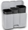 Tontarelli Cubo de basura para reciclaje de cocina, Papeleras Contenedores Basura, gris, capacidad de 13 + 13 + 8 litros, total 34 litros, plástico polipropileno, modelo Patty 3 58,3 x 32 x 41,5 cm