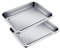Juego de 2 bandejas de horno de acero inoxidable para hornear, bandeja rectangular para tartas, pavo, lasaña, pulida, fácil de limpiar, 60 x 40 x 4,8 cm