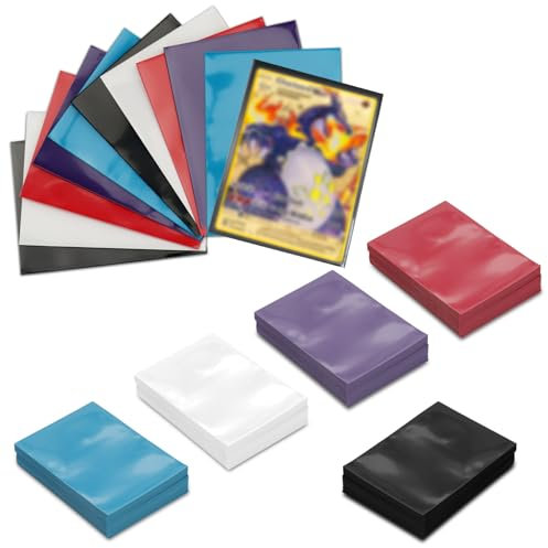 250 Stück Karten Hüllen 66x91mm Sammelkarten Kartenhüllen Trading Card Magic the Gathering Sleeves Kartenfolien für MTG TCG Yugioh Schutzhüllen Lorcana Spielkarten Sportkarten (5 Farben)