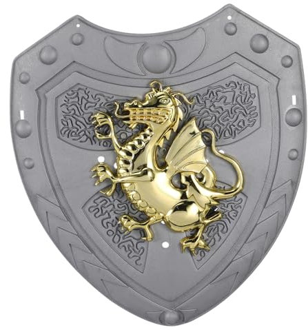 LIFKOME Schild Spielzeug Ritter-Cosplay-Schild Verkleidungsschild Spielzeug Für Kleinkinder Kinder Schild So Tun, Als Ob Spielzeug Wäre Bühnenschild Kinderspielzeugschild Figur Abs Silver
